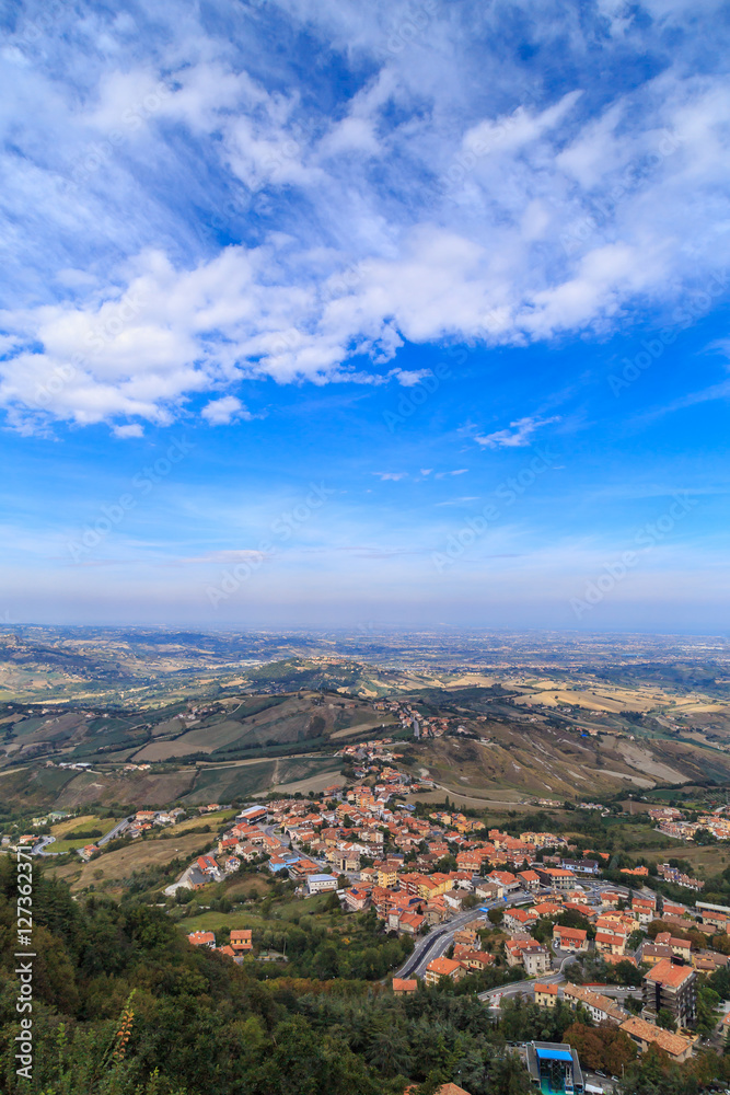 The State of San Marino in Italy, beautiful scenery and popular tourist routes