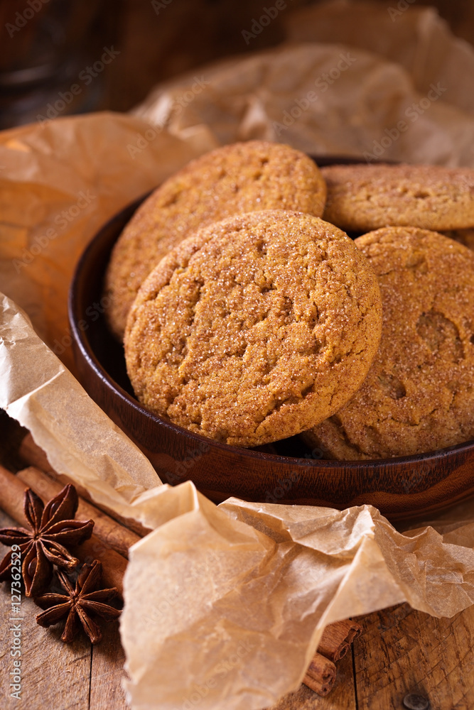 Fototapeta premium Cinnamon snickerdoodle cookies