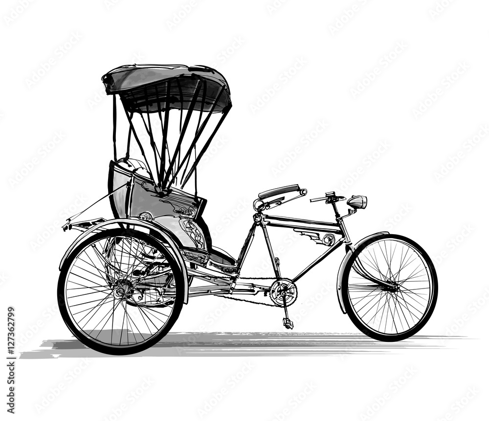 Photo Art Print Indian rickshaw cycle Isaxar