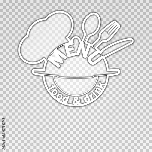 Template restaurant menu covers food and drink stencil. Isolated object, can be used with any background or text there is a place to host your image.