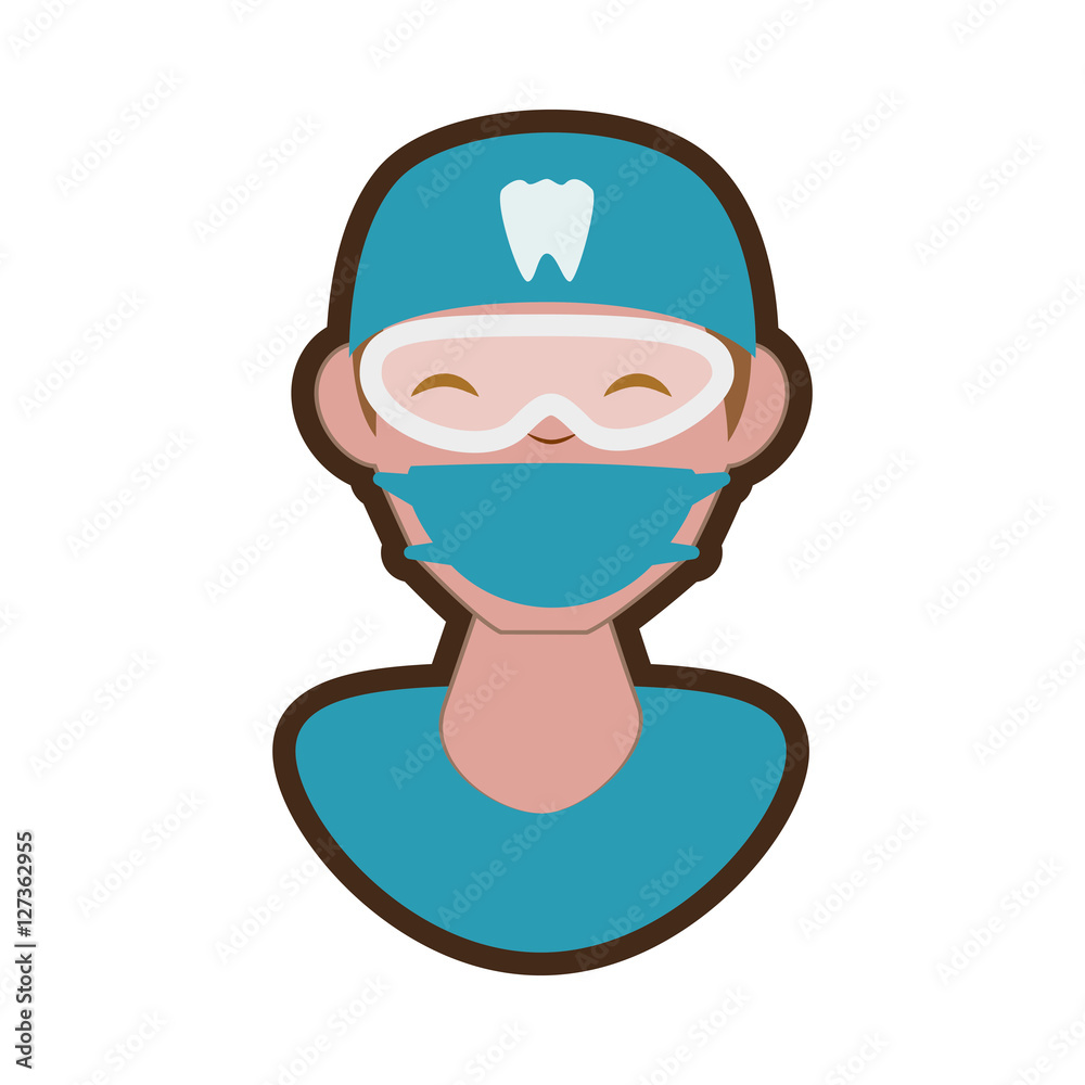 Naklejka premium dentist professional character icon vector illustration design