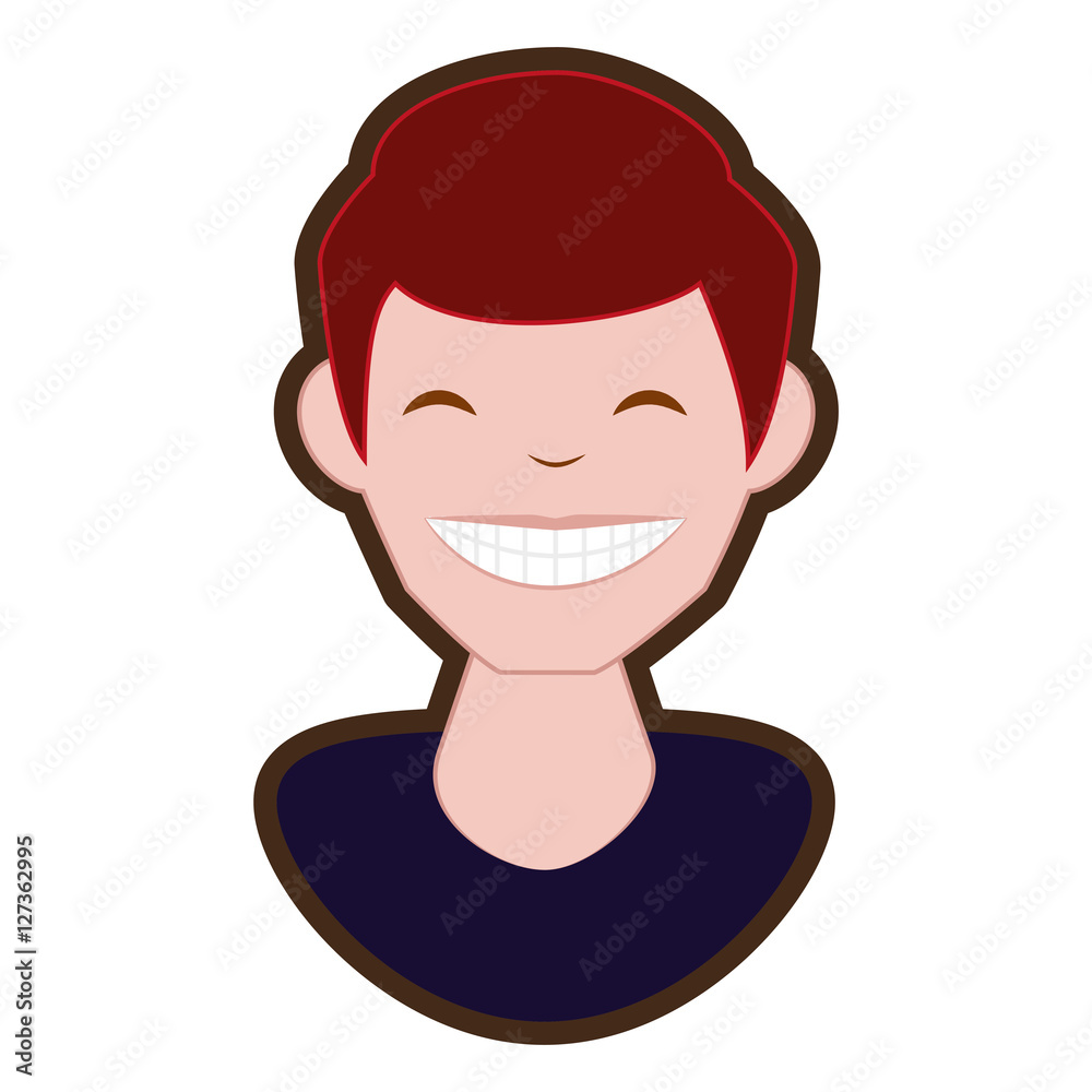 man smile character icon vector illustration design