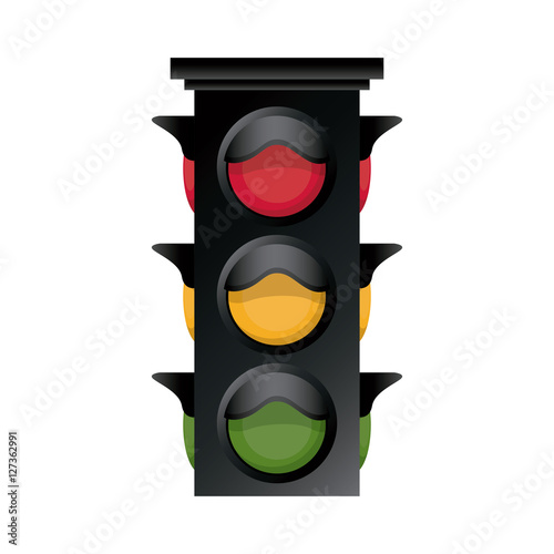 Semaphore icon. Signal road light traffic and urban theme. Isolated design. Vector illustration