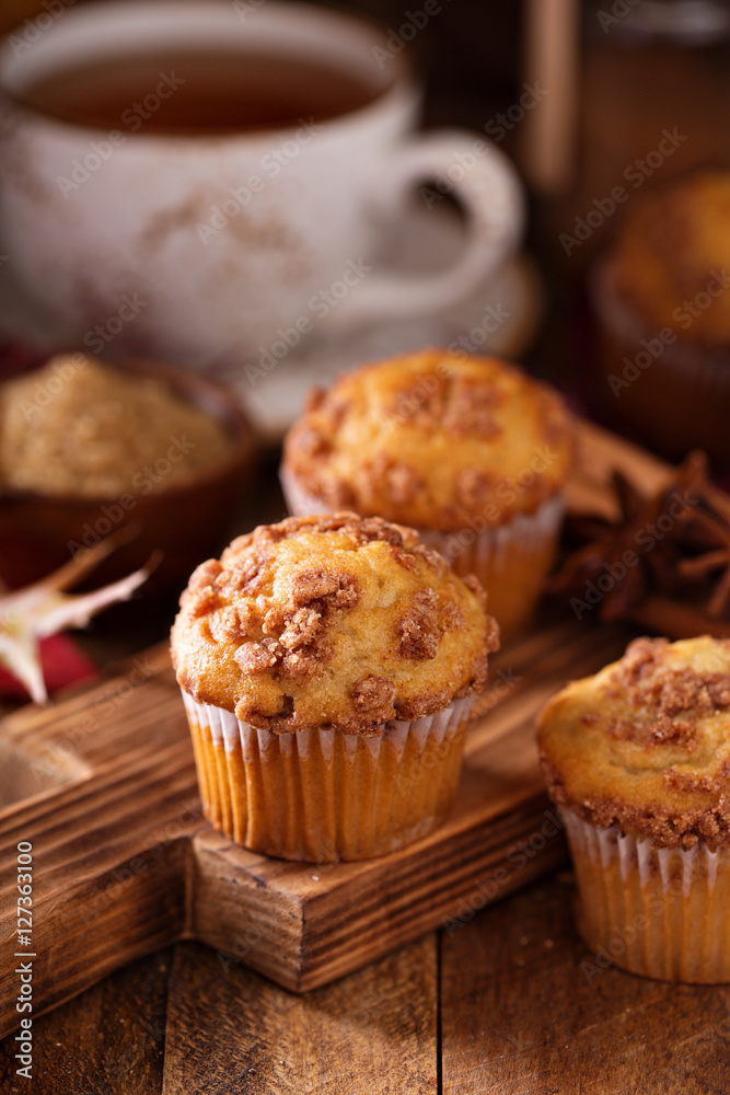 Seasonal cinnamon streusel muffins