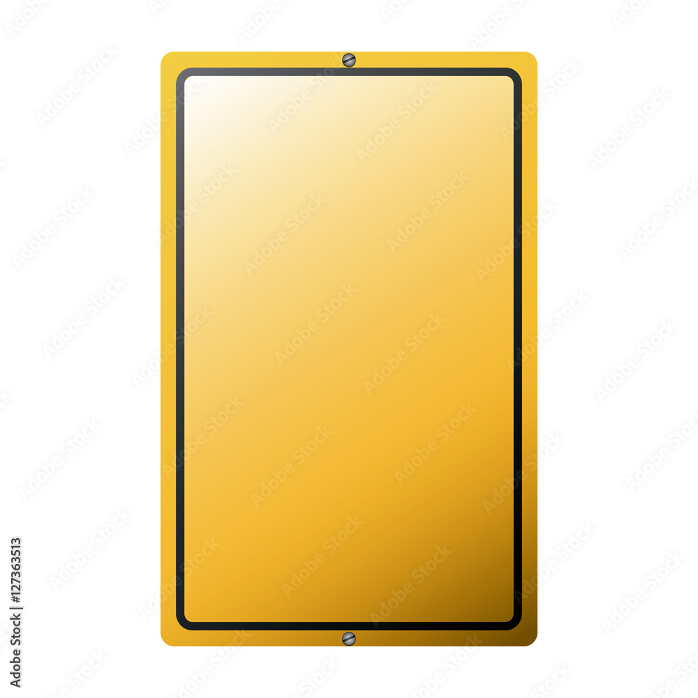 Yellow road sign icon. Street information warning and guide theme. Isolated design. Vector illustration Yellow road sign icon. Street information warning and guide theme. Isolated design. Vector illustration