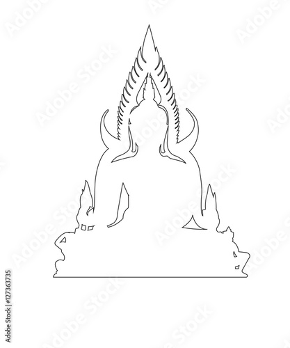 Buddha Path on the white ba...