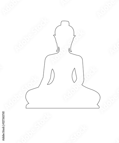 Buddha Path on the white ba...