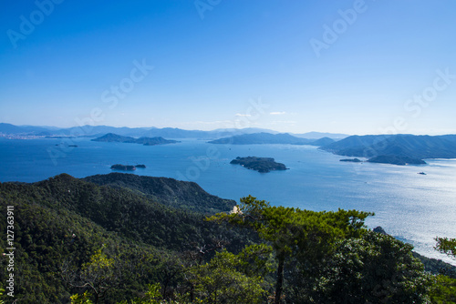 獅子岩展望台からの瀬戸内海の眺望