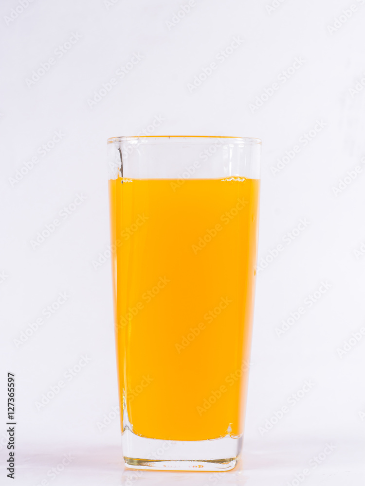 Orange juice in the glasses white background Orange juice in the glasses white background