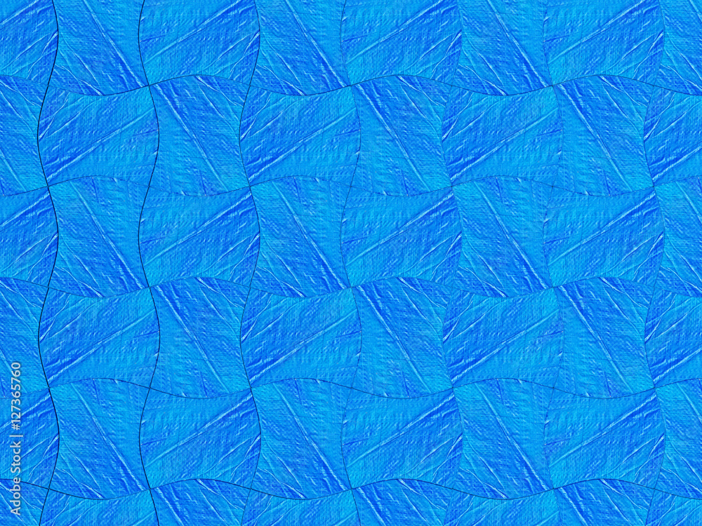 Illustration of abstract blue background or Christmas paper with bright center spotlight.