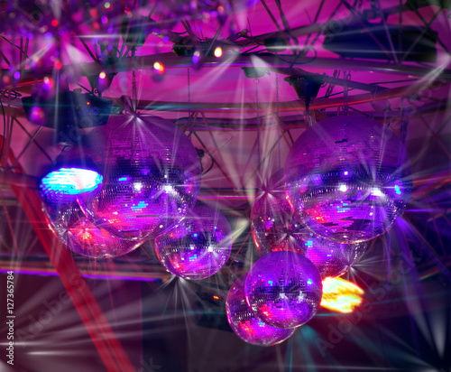 Disco balls light reflection background