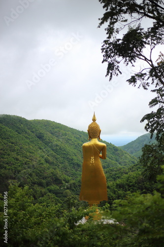 Buddha statue at Pratad Inkwan pagoda in Phrae Thailand