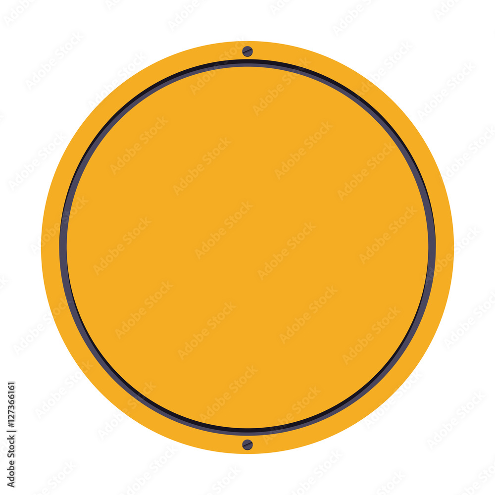 Yellow road sign icon. Street information warning and guide theme. Isolated design. Vector illustration
