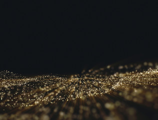 Gold background Wave motion Beautiful and elegant Top with space for text properly.