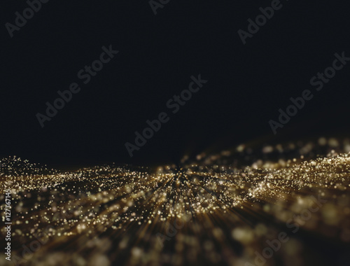 Gold background Wave motion Beautiful and elegant Top with space for text properly.