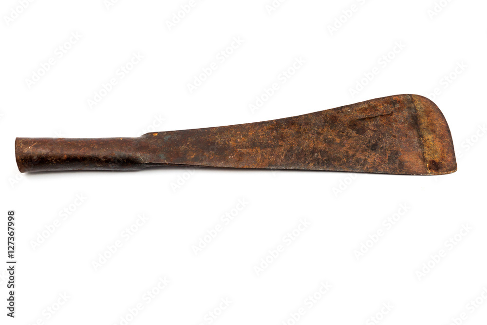 Rusty big knife isolated on white background Rusty big knife isolated on white background