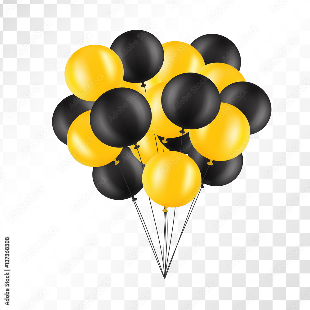 Balloons on transparent background. Bunch of balloons isolated. Vector ...
