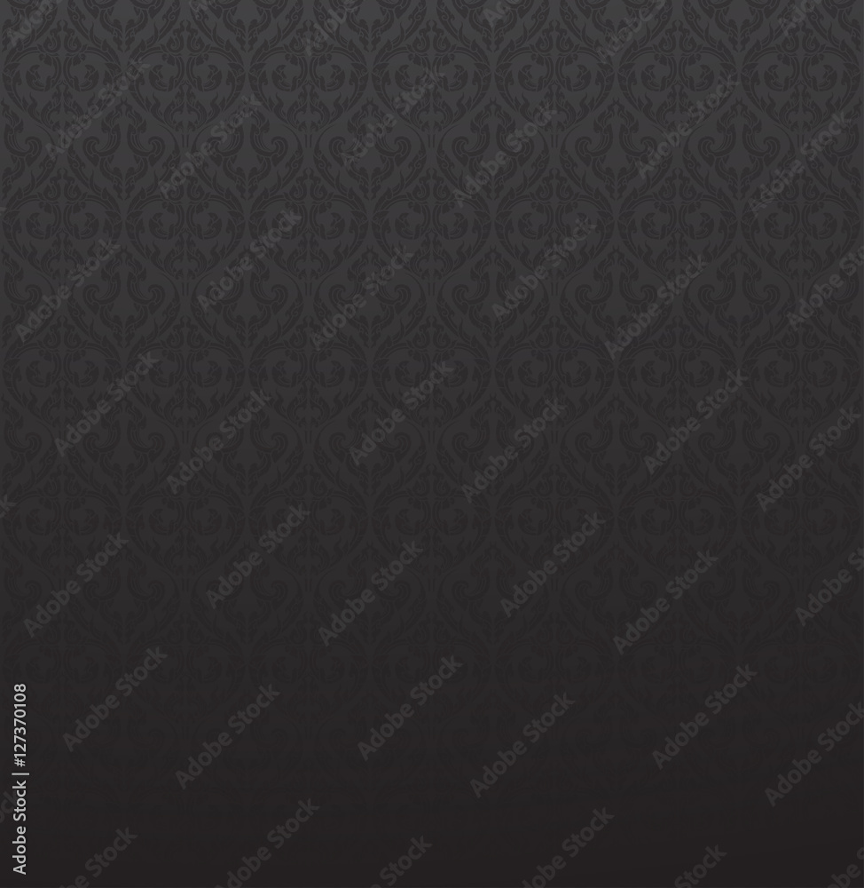 Line Thai, black color tradition seamless pattern background
