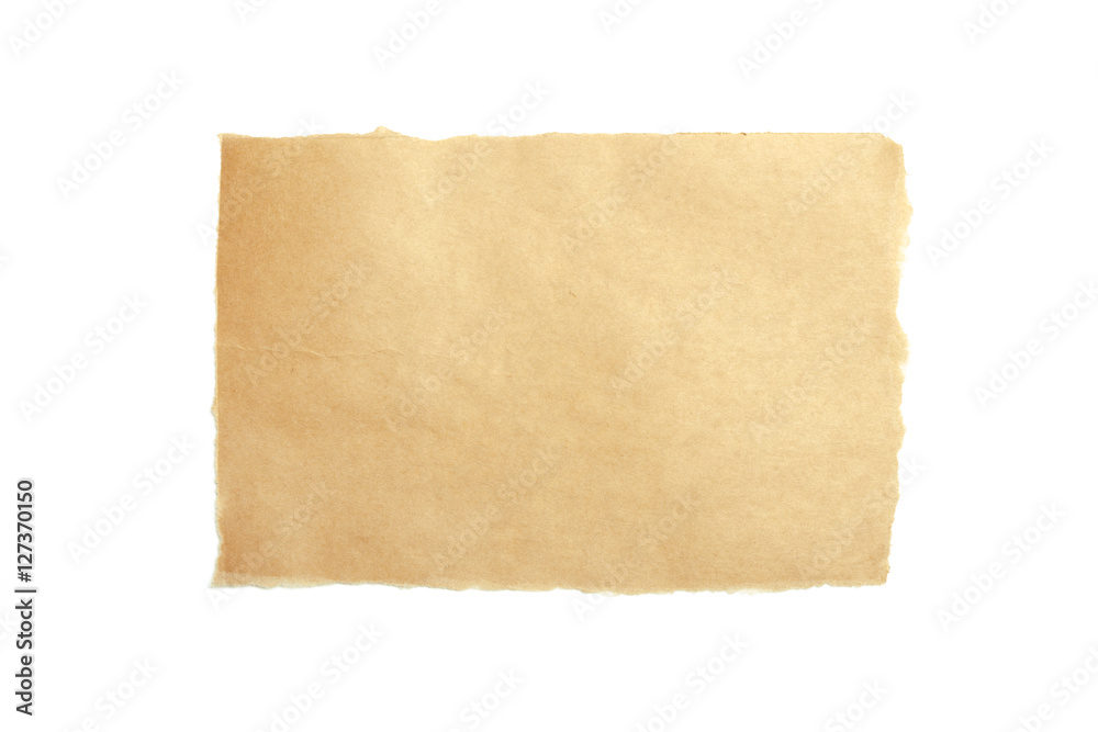 brown ripped pieces of paper on white background brown ripped pieces of paper on white background