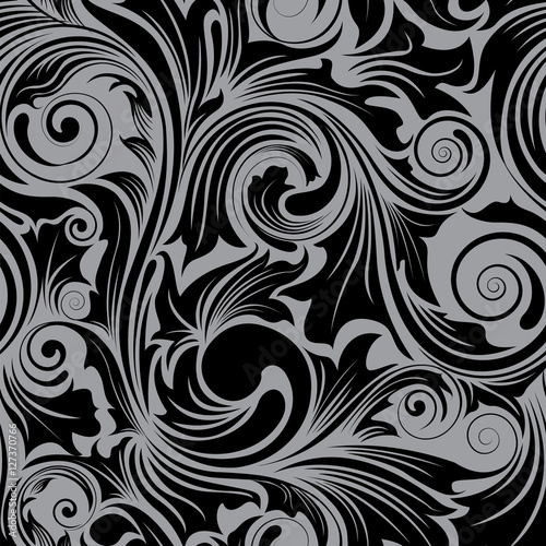 Seamless pattern leaf floral