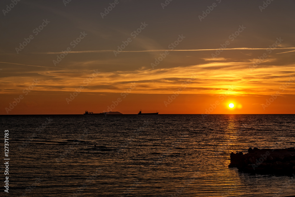 Sonnenuntergang Ligurisches Meer