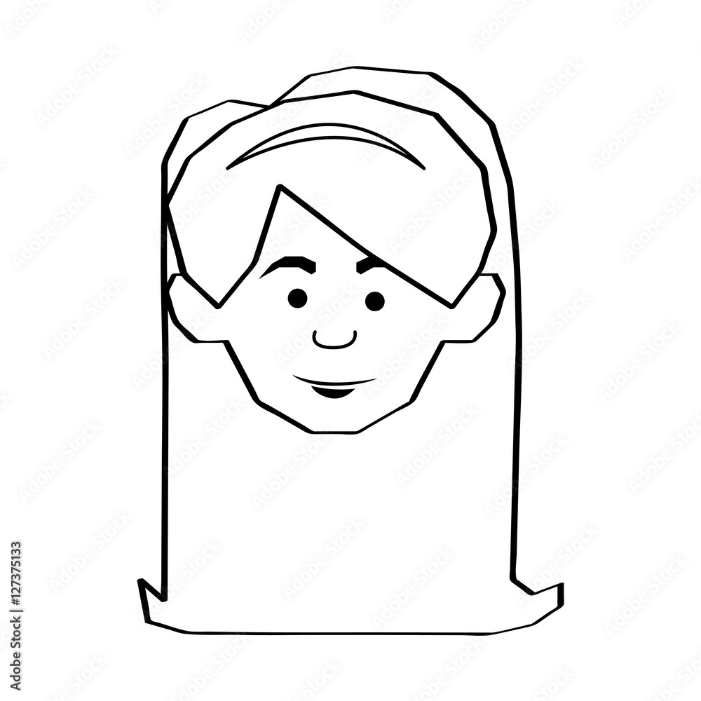 woman black line cartoon icon image vector illustration design woman black line cartoon icon image vector illustration design