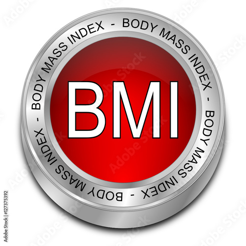 BMI - Body Mass Index Button - 3D illustration