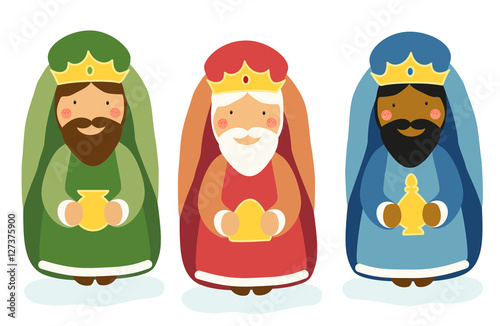 Cute hand drawn characters of Nativity scene can be used as Christmas school play banner