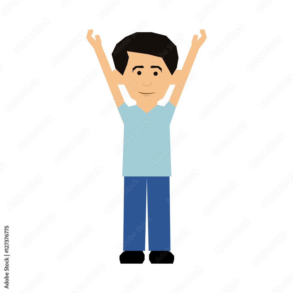 man with arms up cartoon icon image vector illustration design man with arms up cartoon icon image vector illustration design