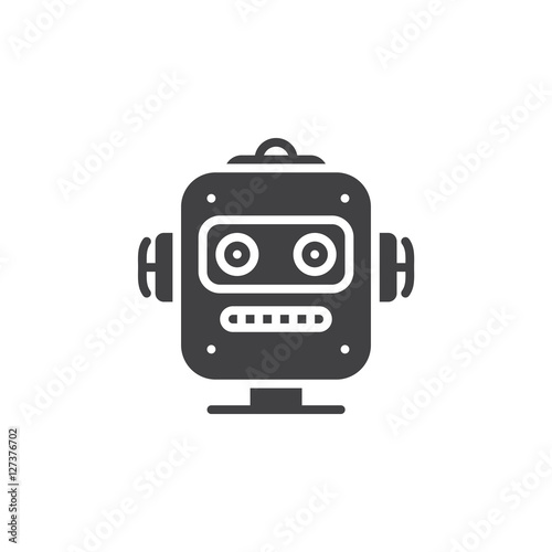 Robot head icon vector, filled flat sign, solid pictogram isolated on white, logo illustration