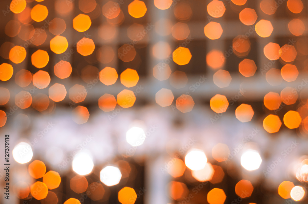 Fototapeta premium Christmas lights and stars without focus or bokeh background