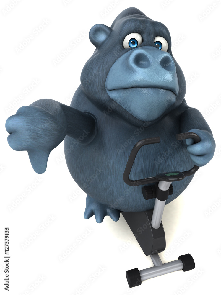 Naklejka premium Fun gorilla - 3D Illustration