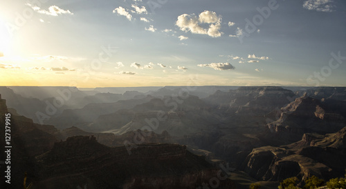 Sun rays over the Grand Canyon