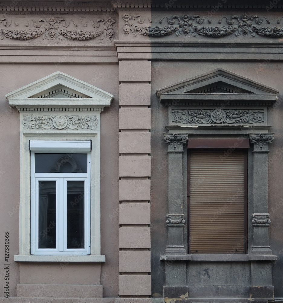 Old and new window on the same wall