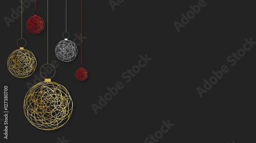 bannière boules de noël,décoration