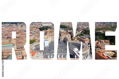 Canvas Print Rome - postcard word