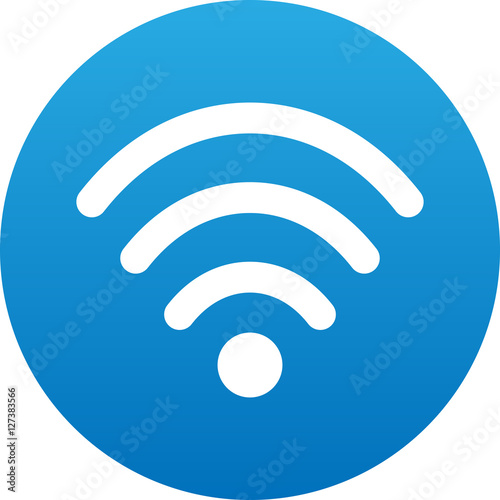 wifi icon flat design blue circle