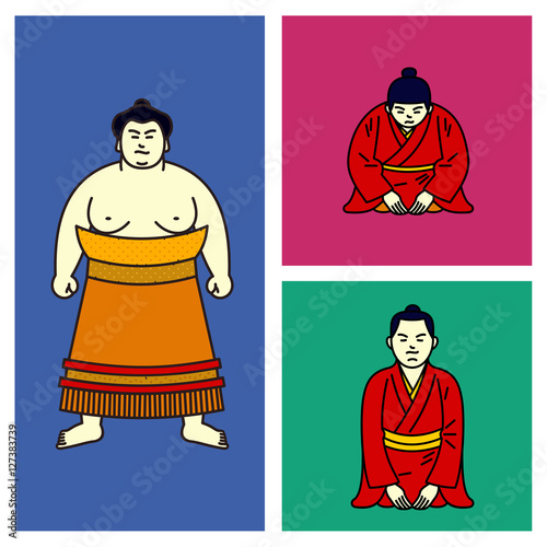 Vector illustration japanese boy
