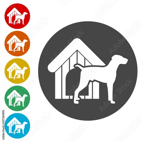 Dog design icons set 