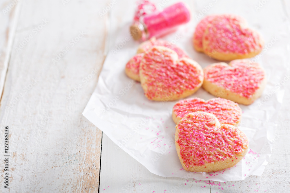 Valentines day heart shaped cookies