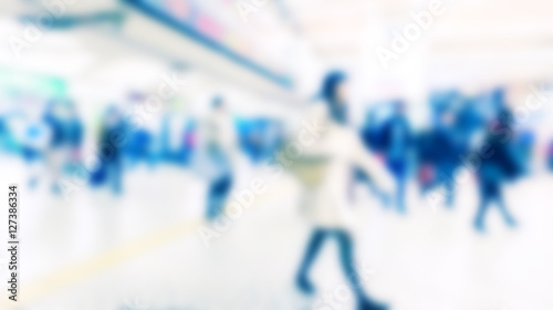 Blurred image of people traveling. abstract business people back