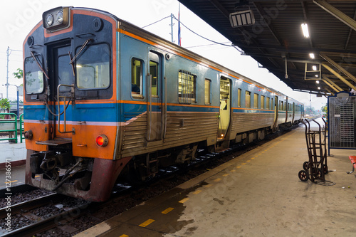 Train Station with a Train about to leave