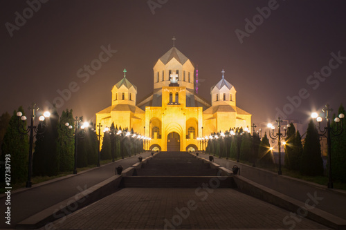 church at night time