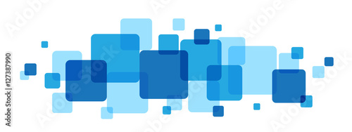 OVERLAPPING BLUE SQUARES BANNER photo