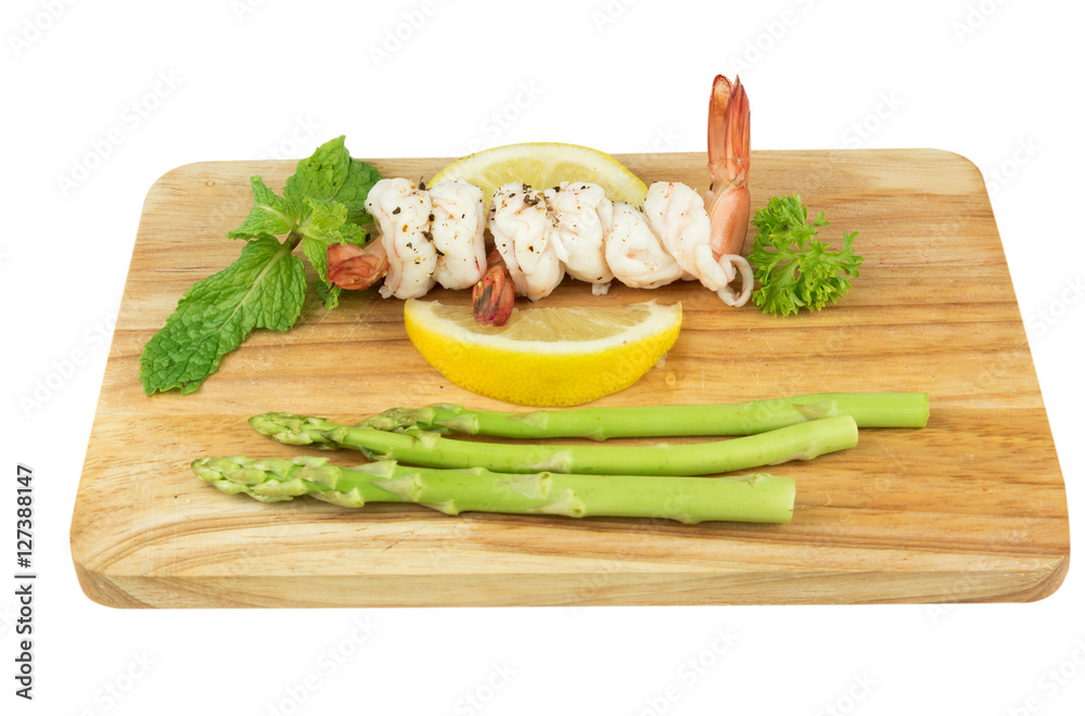 Shrimps. Prawns isolated on a White Background .Seafood