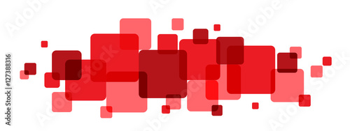 Overlapping Red Squares Banner