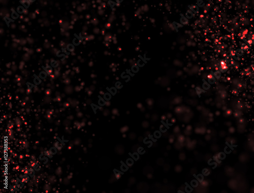 Abstract Red Glitter Explosion on Black Background