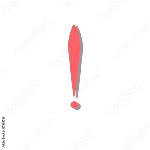 Exclamation mark icon. Vector illustration. Pink exclamation point