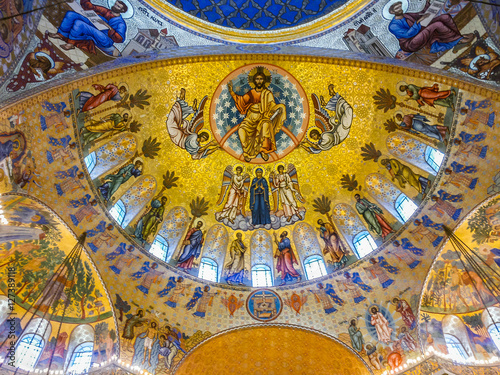 The dome of The Naval Cathedral of Saint Nicholas. Kronstadt, Russia 
