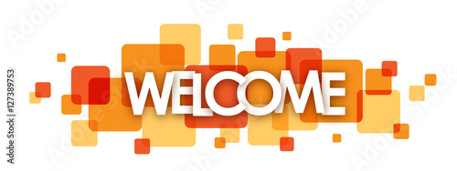 "WELCOME" Overlapping Letters Vector Icon